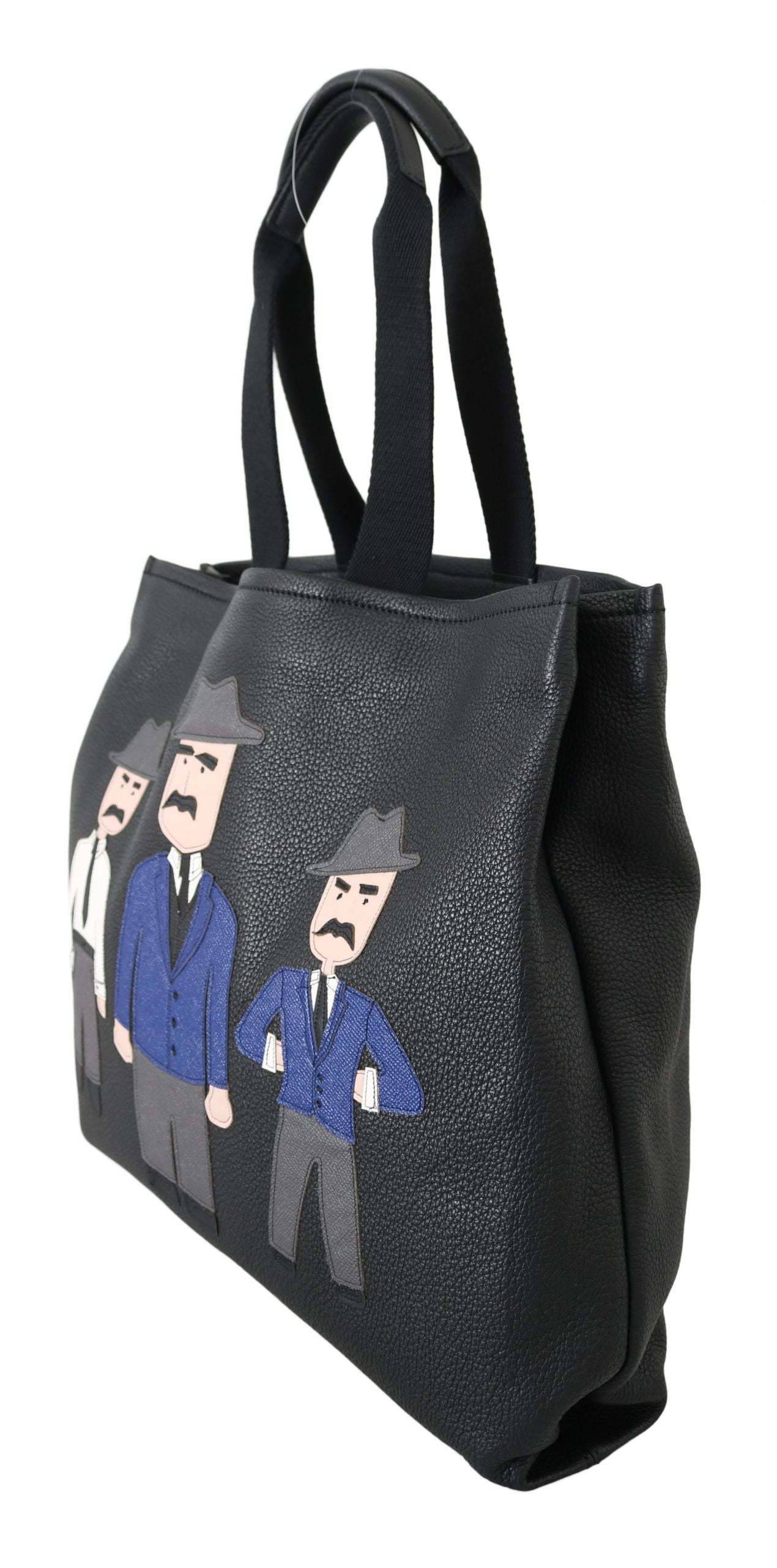 Dolce & Gabbana Black Leather Travel Shopping Gym #DGFAMILY Tote Bag