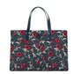 Tory Burch Navy Red Retro Batik Print Medium Tote Handbag