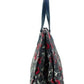 Tory Burch Navy Red Retro Batik Print Medium Tote Handbag