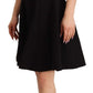 Dolce & Gabbana Black Fit Flare Wool Stretch Sheath Dress