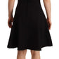 Dolce & Gabbana Black Fit Flare Wool Stretch Sheath Dress