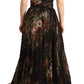 Dolce & Gabbana Black Multicolored Floral Off Shoulder Silk Dress