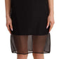 Dolce & Gabbana Black Silk Stretch Crystal Sheath Mini Dress