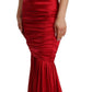 Dolce & Gabbana Elegant Red Silk Stretch Mermaid Dress