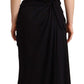 Dolce & Gabbana Black Silk Stretch Strapless Sheath Midi Dress