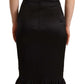 Dolce & Gabbana Black Silk Stretch Sheath Mermaid Midi Dress