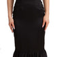 Dolce & Gabbana Black Silk Stretch Sheath Mermaid Midi Dress