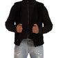 Dolce & Gabbana Black Leather Mens Turtle Neck Coat Jacket