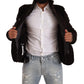 Dolce & Gabbana Black Leather Mens Turtle Neck Coat Jacket