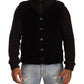 Dolce & Gabbana Black Leather Mens Turtle Neck Coat Jacket