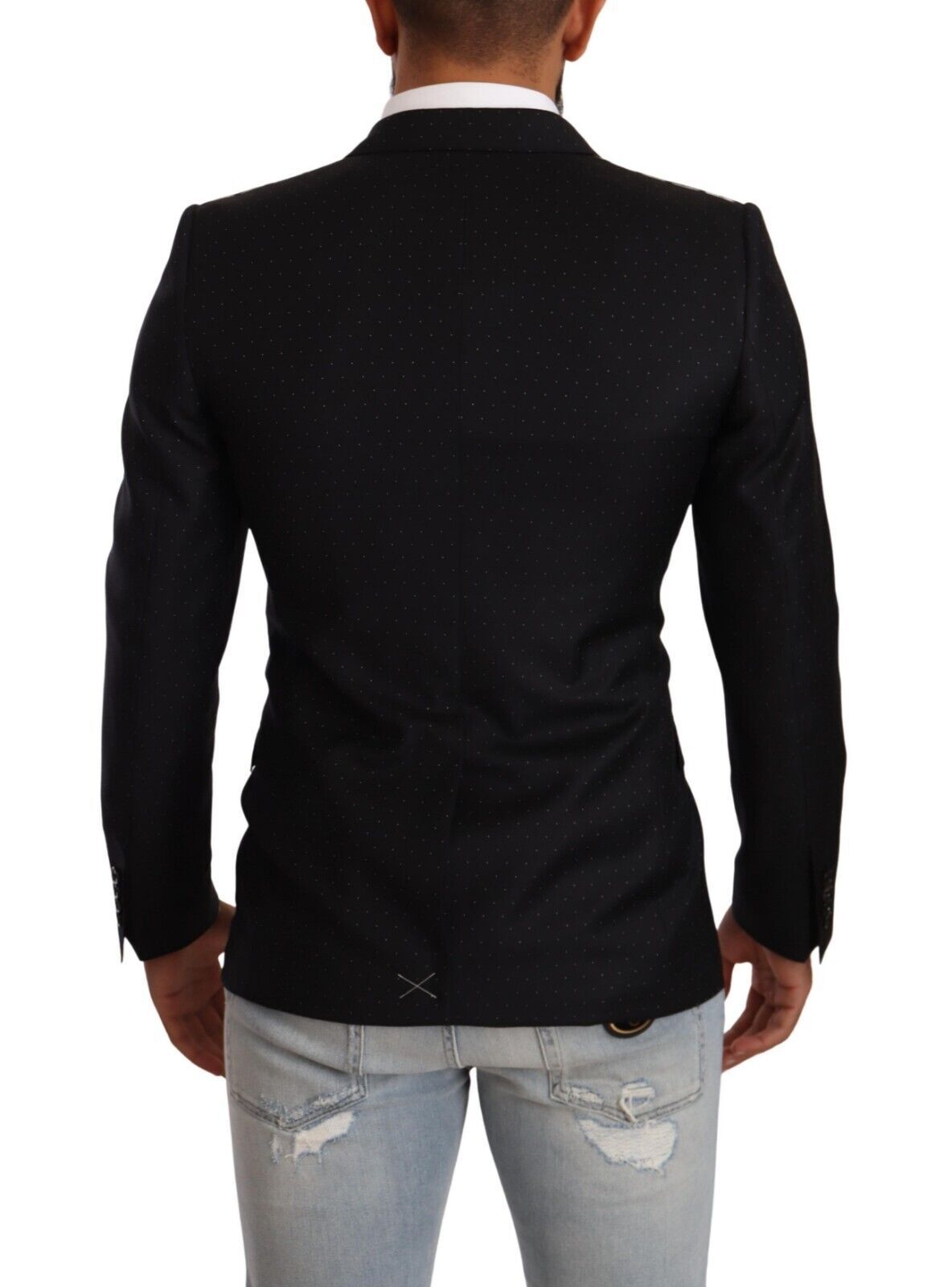 Dolce & Gabbana Black Dotted Double Breasted MARTINI Jacket