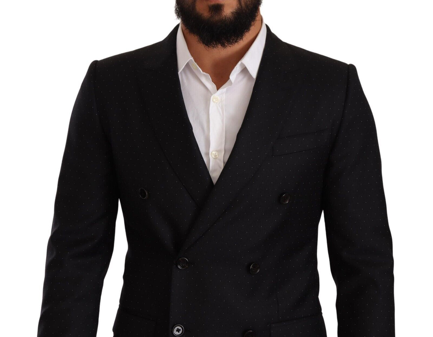 Dolce & Gabbana Black Dotted Double Breasted MARTINI Jacket