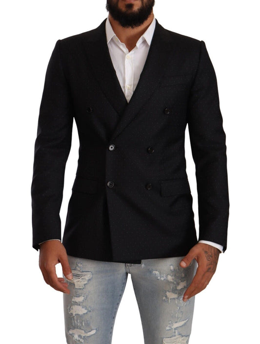 Dolce & Gabbana Black Dotted Double Breasted MARTINI Jacket