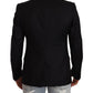 Dolce & Gabbana Black Wool Single Breasted Suit GOLD Jacket