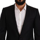 Dolce & Gabbana Black Wool Single Breasted Suit GOLD Jacket