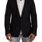 Dolce & Gabbana Black Wool Single Breasted Suit GOLD Jacket