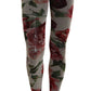 Dolce & Gabbana White Roses Print Stockings Nylon Tights