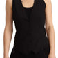 Dolce & Gabbana Black Button Down Sleeveless Vest Wool Top