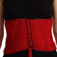 Dolce & Gabbana Elegant Red Silk Corset Belt Top