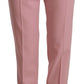 Dolce & Gabbana Pink Wool Stretch High Waist Trouser Pants