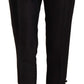 Dsquared² Black Button Embellished Cropped High Waist Pants