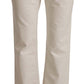 Dolce & Gabbana Off White Cotton Flared Cropped Denim Jeans