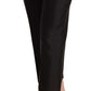 Dolce & Gabbana Black 100% Silk Flared Cropped Pants