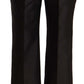 Dolce & Gabbana Black 100% Silk Flared Cropped Pants