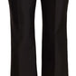 Dolce & Gabbana Black 100% Silk Flared Cropped Pants