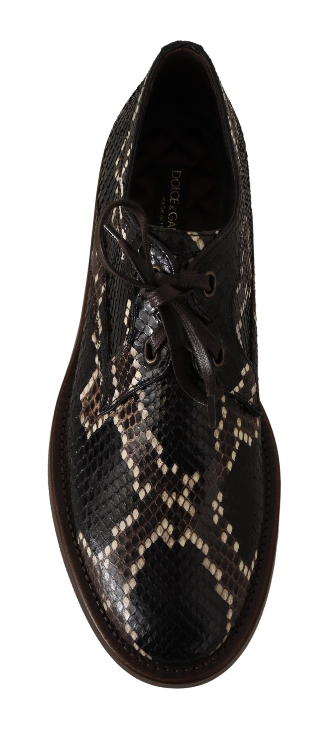 Dolce & Gabbana Brown Derby Exotic Leather Men Shoes