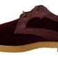 Dolce & Gabbana Bordeaux Velvet Exotic Leather Shoes