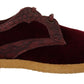 Dolce & Gabbana Bordeaux Velvet Exotic Leather Shoes