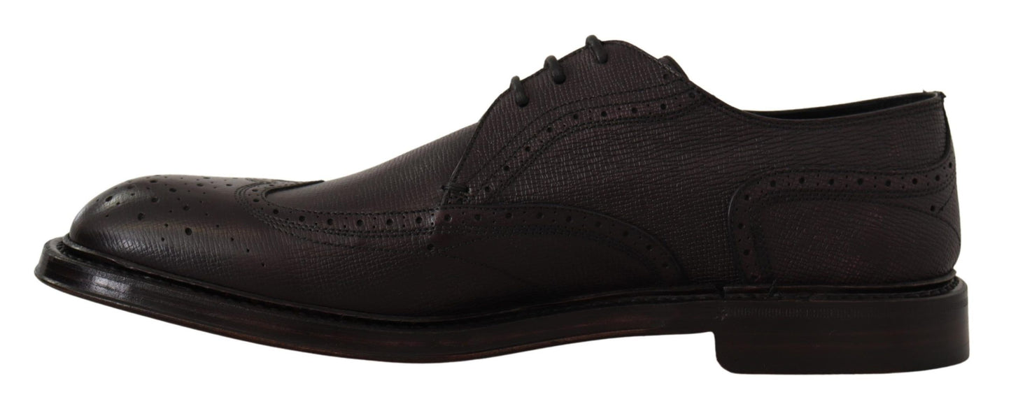 Dolce & Gabbana Purple Wingtip Leather Derby Shoes