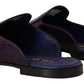 Dolce & Gabbana Purple Exotic Leather Flats Slides Shoes