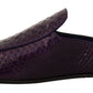 Dolce & Gabbana Purple Exotic Leather Flats Slides Shoes