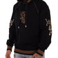 Dolce & Gabbana Black Brown Leopard Cotton Hooded Pullover Sweater