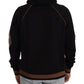 Dolce & Gabbana Black Brown Leopard Cotton Hooded Pullover Sweater