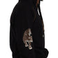 Dolce & Gabbana Black Brown Leopard Cotton Hooded Pullover Sweater