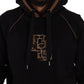 Dolce & Gabbana Black Brown Leopard Cotton Hooded Pullover Sweater