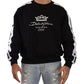 Dolce & Gabbana Black Cotton Crewneck Crown 1984 Stars Pullover Black