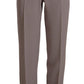 Armani Brown High Waist Silk Tapered Long Pants