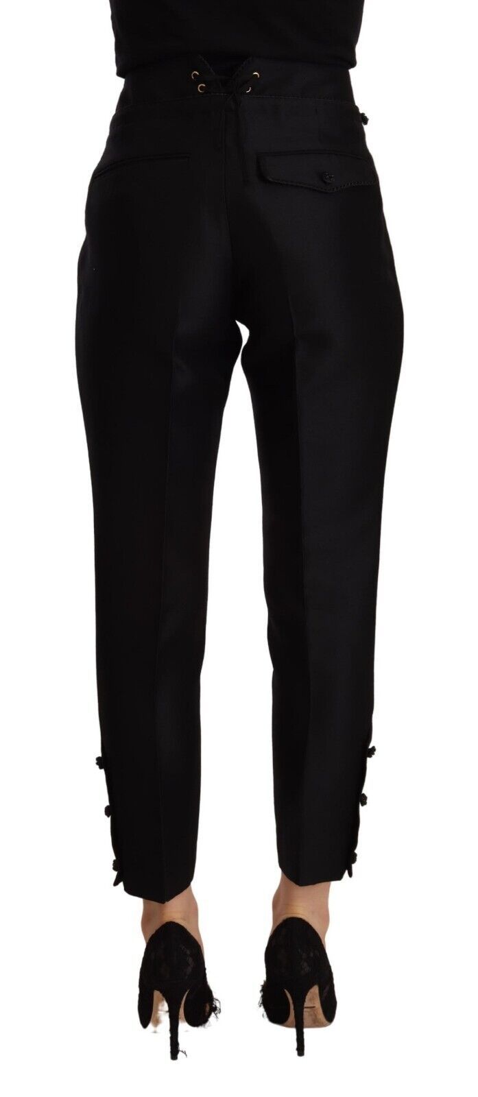 Dsquared² Black Wool High Waist Skinny Women Pants