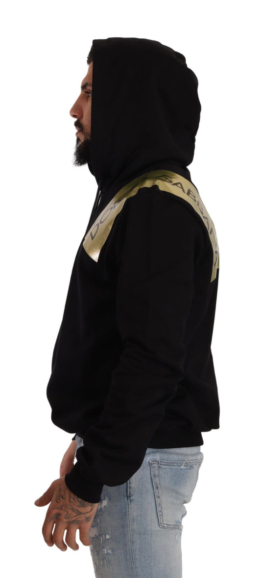 Dolce & Gabbana Black Gold Logo Hooded Sweatshirt