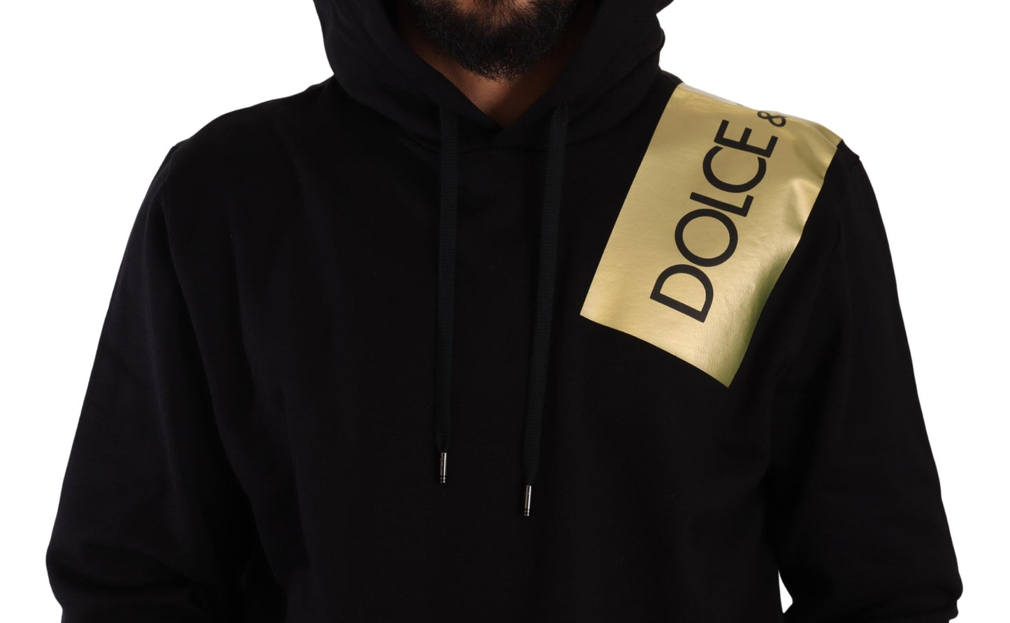 Dolce & Gabbana Black Gold Logo Hooded Sweatshirt