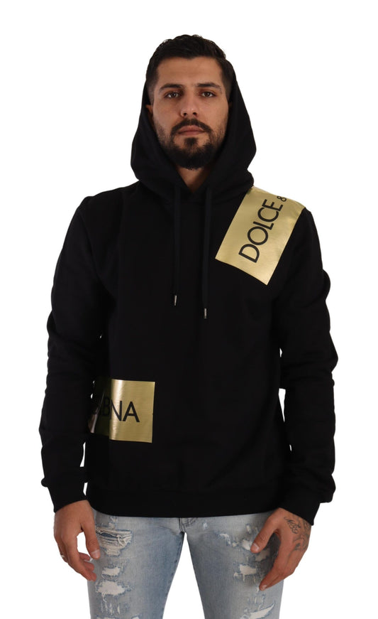 Dolce & Gabbana Black Gold Logo Hooded Sweatshirt