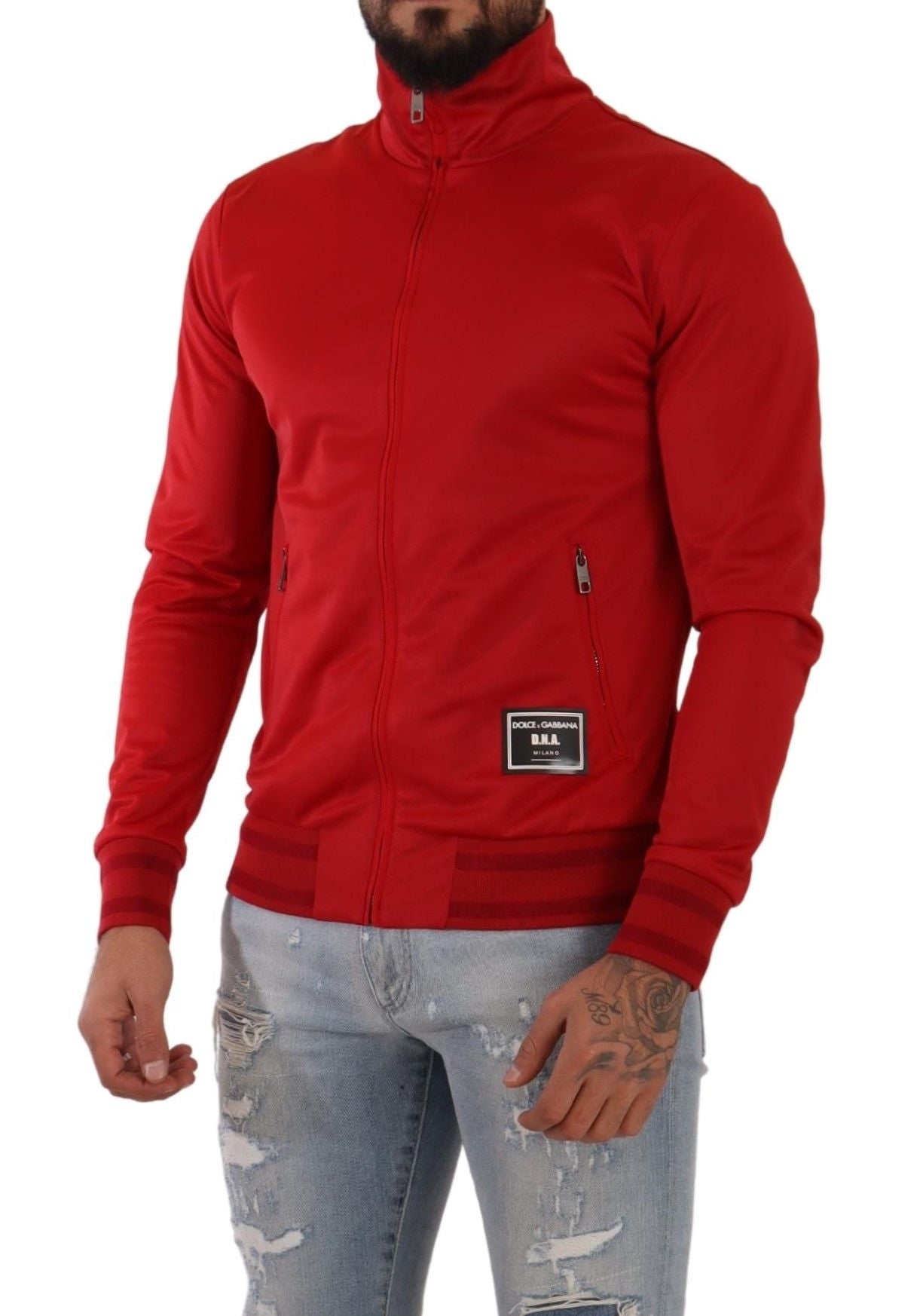 Dolce & Gabbana Stunning Zip Sweater Cardigan in Red