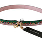 Dolce & Gabbana Pink Green Multicolor Shoulder Strap Leather Handbag Accessory