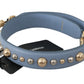 Dolce & Gabbana Blue Leather Handbag Accessory Shoulder Strap