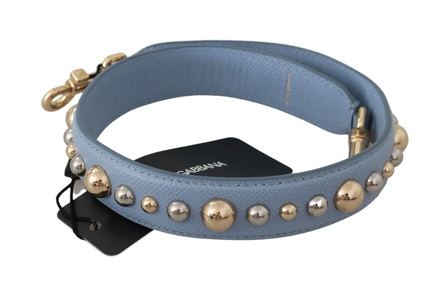 Dolce & Gabbana Blue Leather Handbag Accessory Shoulder Strap