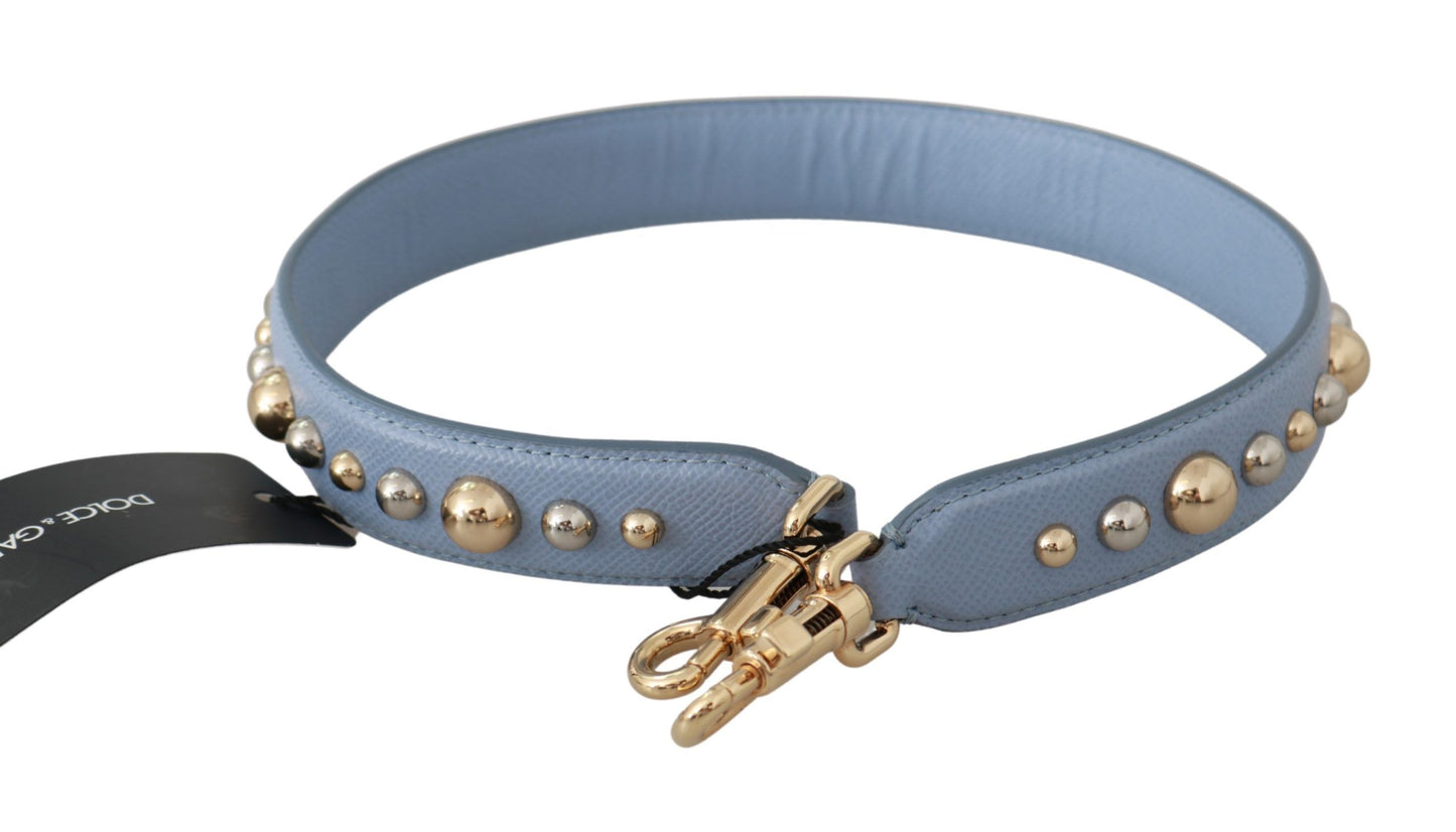 Dolce & Gabbana Blue Leather Handbag Accessory Shoulder Strap